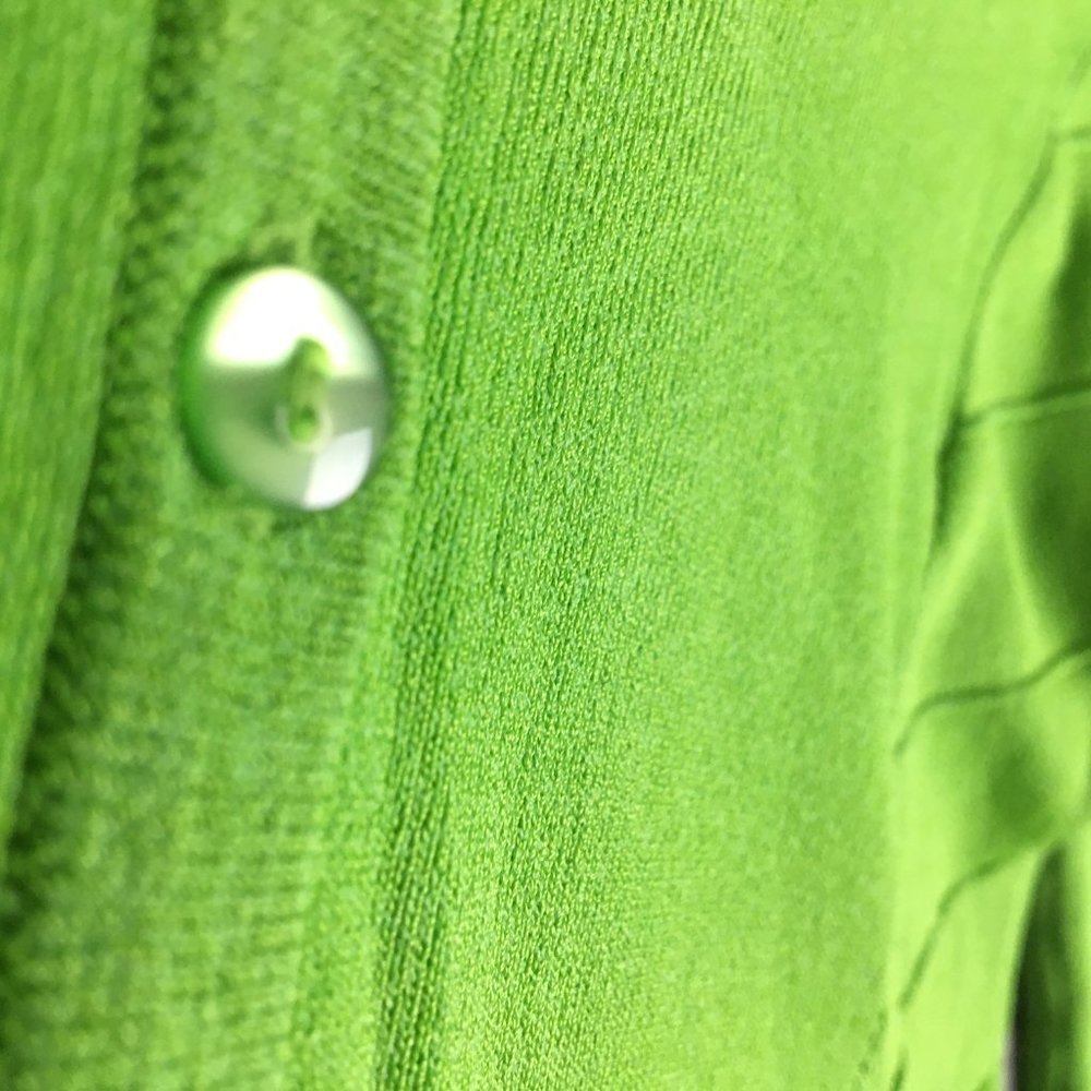 Spenser Jeremy Sweater PP PS Button Cardigan Lime Green Fine Gauge Knit V Neck - Picture 9 of 14